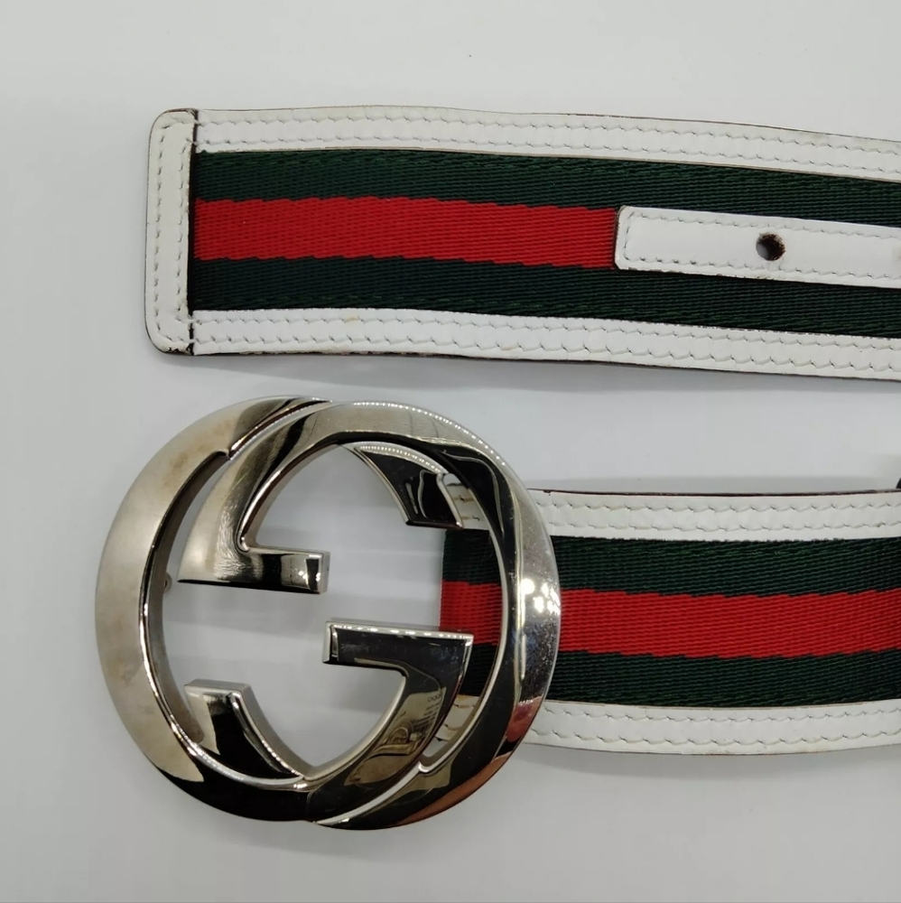 Auth Gucci Interlocking GG Web Belt - Picture 6 of 8
